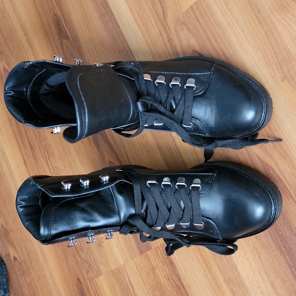 Black leather boots
